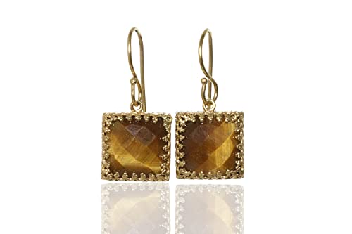 Boucles d'oreilles oeil de tigre pour sublimer une robe de mariée