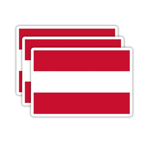 Image of (3PCS) Austria Flag Stickers, Austrian Sticker Countries Flag Waterproof Vinyl Decals For Laptops, Tumblers, Water Bottles, Books, Scrapbooks, Size 3 x 2 Inch