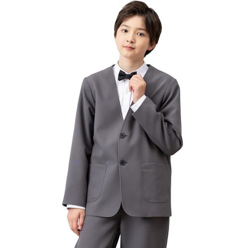 【4点セットスーツ】ジャケット+パンツ+シャツ+蝶ネクタイ