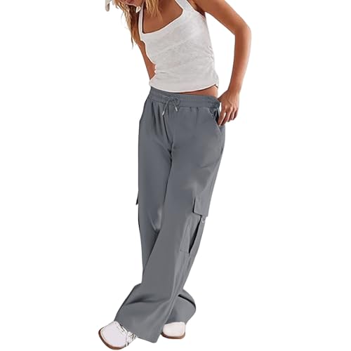 Pantaloni da trekking cargo tecnici da donna, tasche impermeabili per birdwatching e escursioni nella riserva naturale, Grigio scuro, L
