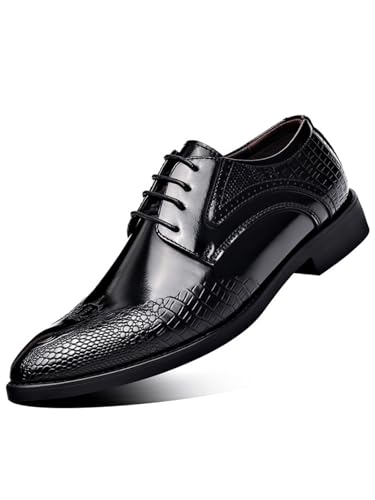 Image of Men's Vintage Dress Shoes Casual Oxford Formal Leather Shoes for Weddings Business Office Prom