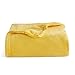 Bedsure Flannel Fleece Luxury Blanket Yellow Lightweight Cozy Plush Microfiber Solid Blanket 50x60 in