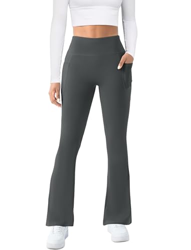 Image of COPYLEAF Womens Yoga Pants with Pockets High Waisted Flare Leggings Bell Bottom Yoga Dress Pants Seamless Bootcut Pants