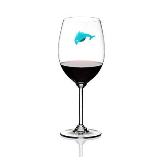 Cabilock 24 peças de marcadores de vidro de vinho mini animais de silicone para taças de vinho, iden