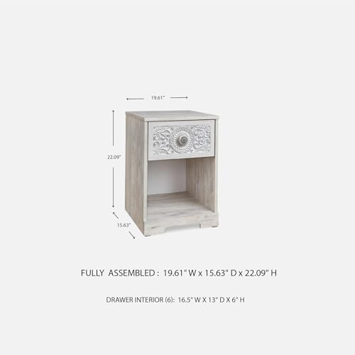 Signature Design by Ashley Paxberry 1-Drawer Nightstand, Cubby, Whitewash - image 2