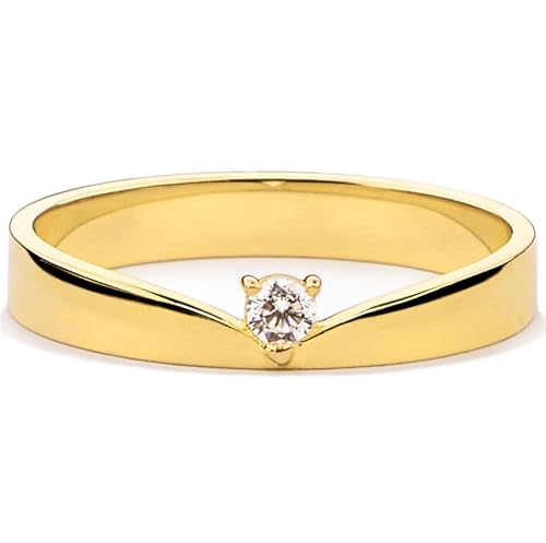 STORYJEWELLERY Pinky Ring for Women Gold Plated Rings for Women Wedding Bands Gold Plated Band Ring Size 3