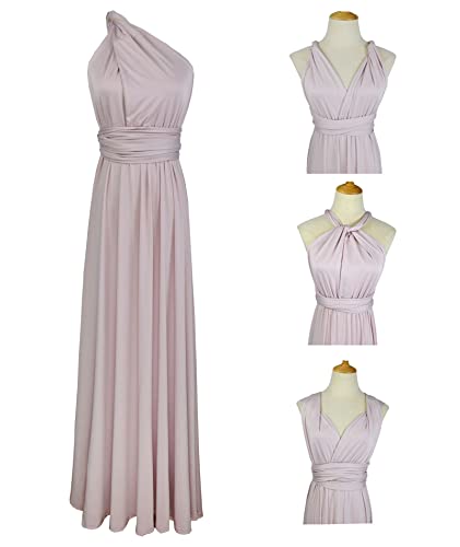Image of Sexyshine Women's Backless Gown Dress Convertible Multi-Way Wrap Halter Cocktail Dress Bandage Bridesmaid Long Dresses