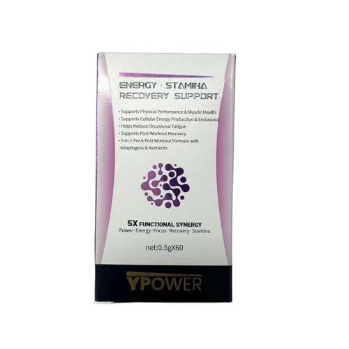 Ypower Pre Workout Energy Supplement &ndash; Vegan Capsules with B Complex, Taurine & D-Ribose, Supports...