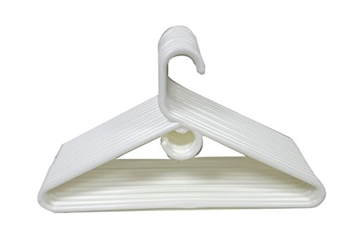 Heavy Duty Plastic Tubular Cloth Hangers - White