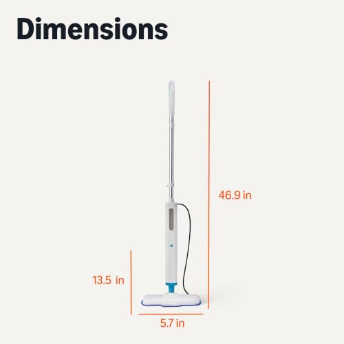 Amazon Basics Steam Mop for All Sealed Hard Floors, Heats Up in 30 Seconds, Chemical-Free Cleaning, 3 Washable Pads, 20-Foot Cord, White - Image 5