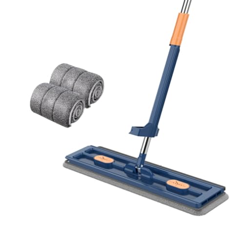 新型手洗い不要モップ 手洗い不要モップ 42cm 水拭きモップ 吸水性 360度回転 乾湿両用 2-in-1吸水モップ 掃除モップ 雑巾モップ フロアモップ 回転モップ ハンズフリーモップで簡単お掃除 家庭用