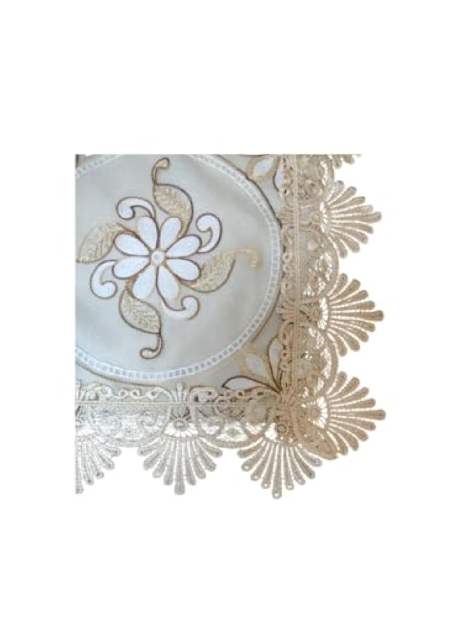 Elegant Floral Thread Embroidery Design Table Runner
