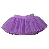 Faldilla de ballet per a nenes Tutú de diverses capes amb cintura elàstica per a bebès, nens i adolescents amb suau banda de goma, morat, 3-4 anys