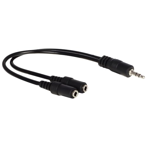 Image of BigPlayer 3.5mm Audio Jack Splitter Cable Adapter | Stereo Male to Dual Female Headphone & Mic Y Splitter for Mobile, Laptop, PC, Tablet - AUX Extension Cord (Colors May Vary)