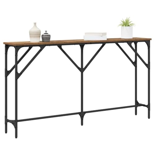 vidaXL Table Console Bois Ancien 140 x 23 x 75 cm, Table d'appoint, Console rectangulaire, Meuble résistant, Design Moderne, Style Industriel, très Polyvalent