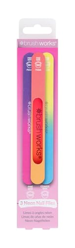 Brushworks Neon Nail Files - 3 Pack