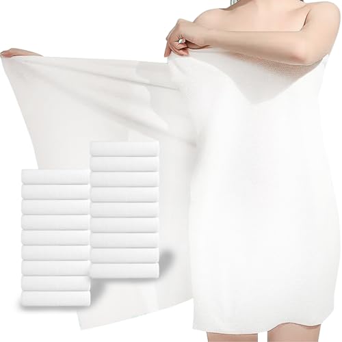 DHUGZFT Disposable Compressed Bath Towel Tablets, 56'' x 28'' Pure Cotton Portable Disposable Hypoallergenic,Suitable for Camping, Travel, Sports, Hotel Bathroom,Beauty Salon,etc. (18 Pack)