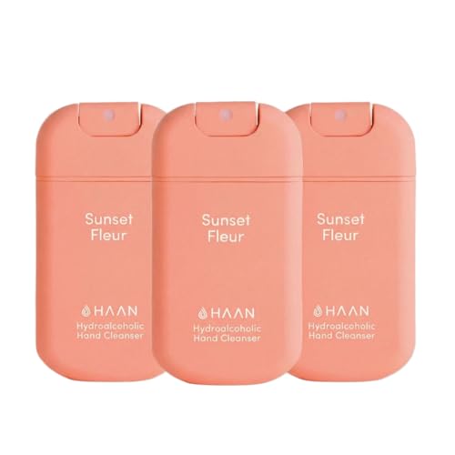 HAAN Feuchtigkeitsspendendes Handspray mit Aloe Vera (3 Stück) – 3 Stück pro Duft: Sunset Fleur