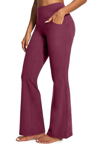 Image of Yoga Pants Women High Waist Workout Bootcut Flare Leggings with Pockets