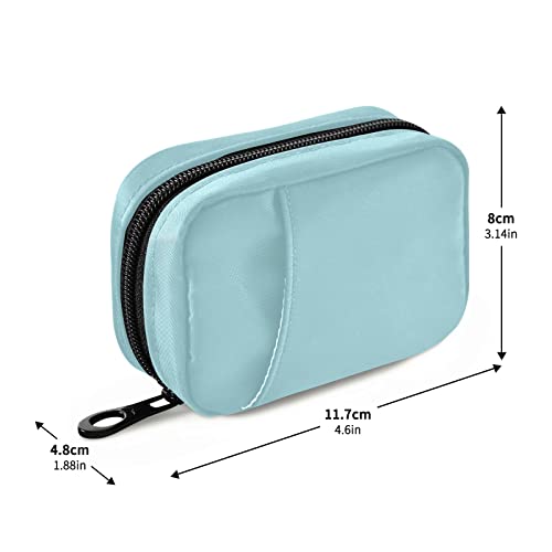 Image of Naanle Pill Box 7 Day Pill Case Travel Pill Organizer Bag with Zipper Portable Weekly Case Compact Size for Vitamin Supplement Holder, Solid Color Sky Blue