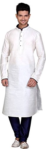 Kurta homme et pyjama beige ensemble traditionnel en polyester 40