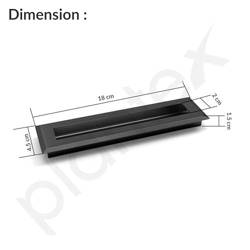 Image of Plantex Sliding Door Handle /Concealed Handle for Sliding Door /160mm Concealed Handle for Wardrobe /Kitchen Cabinet - Pack of 4 (Black)
