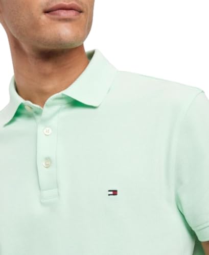 Image of Tommy Hilfiger Men's Short Sleeve Polo Shirts in Slim Fit with Stretch and Organic Pique Cotton