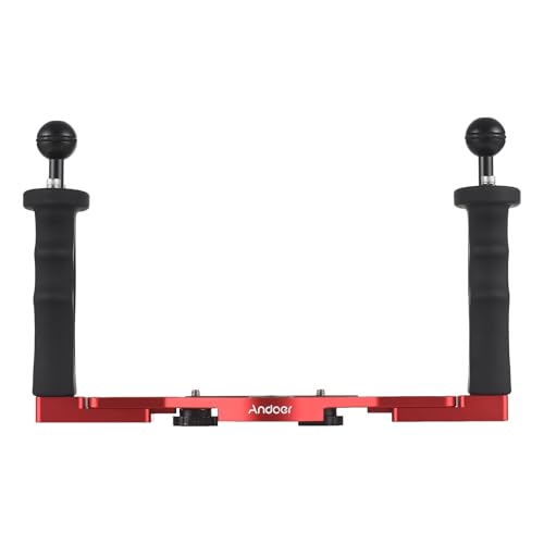 Andoer Kit de plongée pour appareil photo avec deux poignées, stabilisateur de tablette sous-marine, support de boîtier de caméra réglable pour GoPro, Canon, Sony, Nikon, DSLR, support de boîtier