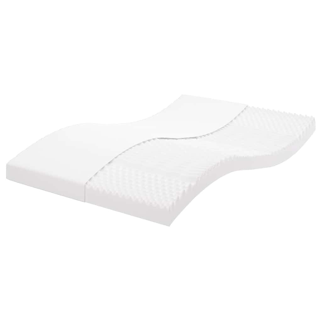 Materac piankowy biały 140 x 210 cm, 7-strefowy stopień twardości 20 ILD, z poszewką nadającą się do prania, ergonomiczny, punktowo elastyczny, oddychający, do sypialni i łóżka dla gości, do