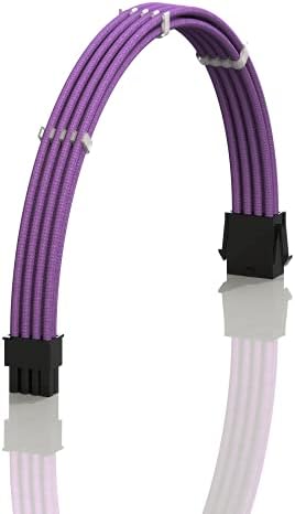 LINKUP - 50cm ATX 24 Pin (20+4) Motherboard PSU Braided Sleeved Power Supply Extension Cable w/CombsStrong & Stiff DesignSingle Pack500mm - Red