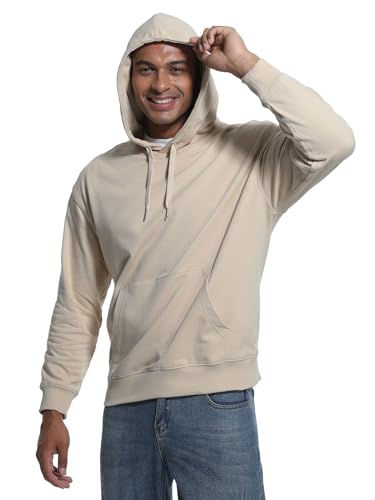 Lusso accessibile Felpa con Cappuccio Uomo Donna, 340GSM 100% Cotone Maniche Lunghe Jumper Sweatshirt Hood Hoodie Diverse opzioni di colore(Khaki,L)