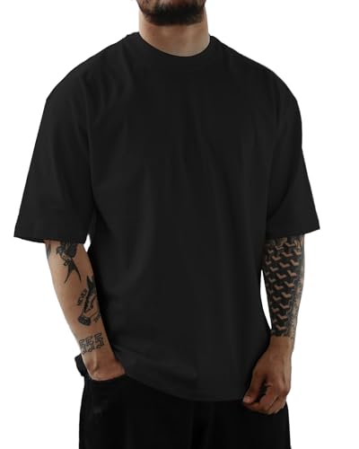 Mens Oversize Short Sleeve T-Shirts Loose Fit Solid Color Lightweight Tee Shirt Athletic Dry Fit Top