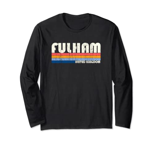 Retro Vintage 70s 80s Style Fulham, Reino Unido Manga Larga