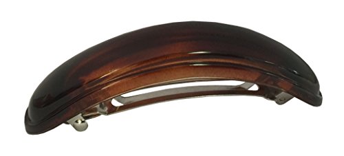 Parcelona French Arch 3.5 Inch Tortoise Shell Cellulose Curved Automatic Hair Clip Barrette