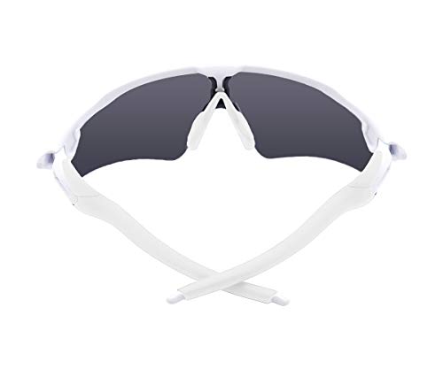 Image of SAUCER Replacement Nose Pieces Pads & Earsocks Temple Sleeve Rubber Kit for Oakley Radar EV Path OO9208 | Radar EV Pitch OO9211 | Radar EV Advancer OO9442 Sunglass - White + White