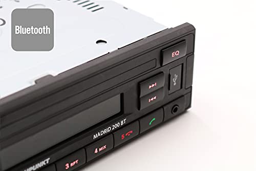 Blaupunkt Madrid 200 BT | Bluetooth, RDS Tuner, Freisprecheinrichtung, USB, Aux-In, 1-DIN, schwarz