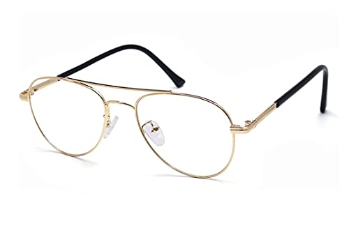 Image of Roshfort Aviator Specs For Men Women light weight Metal Spectacle Frame Eye Strain Protection Computer Glasses Medium