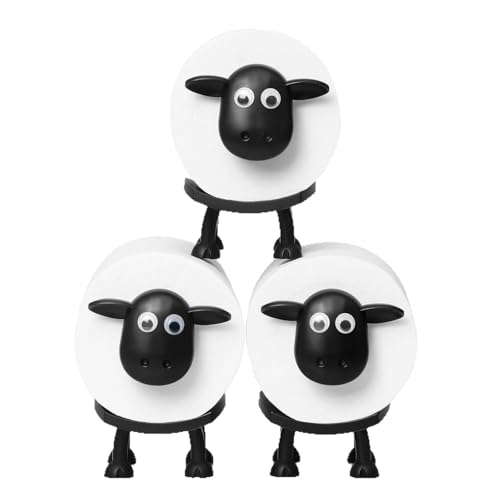 3 Pcs Black Sheeps Toilet Paper Holder NeteHon Ecorative Cute Sheep Toilet Tissue Storage Stand Unique Bathroom Decor & Fun Housewarming Gift