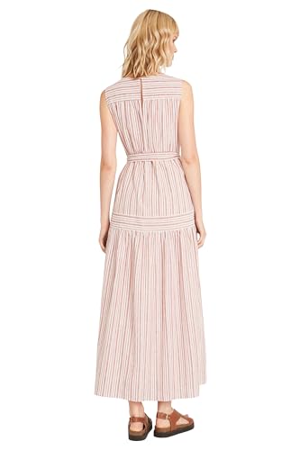 Image of Women's Sleeveless Crew Neck A-line Maxi Dress with Waist Tie | Summer Casual Dresses for Women