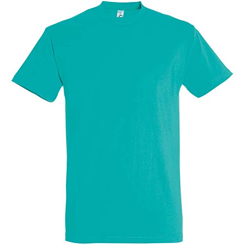 SOLS - Camiseta de Manga Corta Modelo Imperial para Hombre (Pequeña (S)) (Azul Caribean)