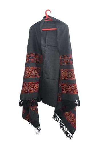 Handloom Wool Meditation Shawl, Oversized Wrap Throw, Gift for Men and Women3