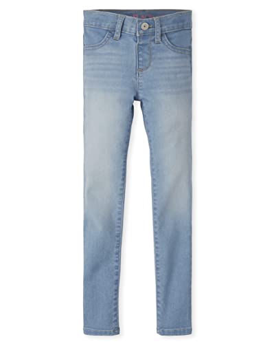 The Children's Place Jeggings de mezclilla elásticos para niña, Azul claro lavado individual, 14 Slim