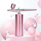 Rolabling Rechargeable Cordless Airbrush Nail Spary Gun for Model Coloring Barber Tattoo Painting Cake Cookie Decorating Portable AirBrush Kit with Air Compressor Nail Airbrush Machine (Cherry Pink)