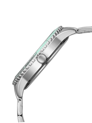 Image of Fastrack Vyb Hustler with Quartz Analog Green Dial Steel Strap Watch for Men - FV30050KM01