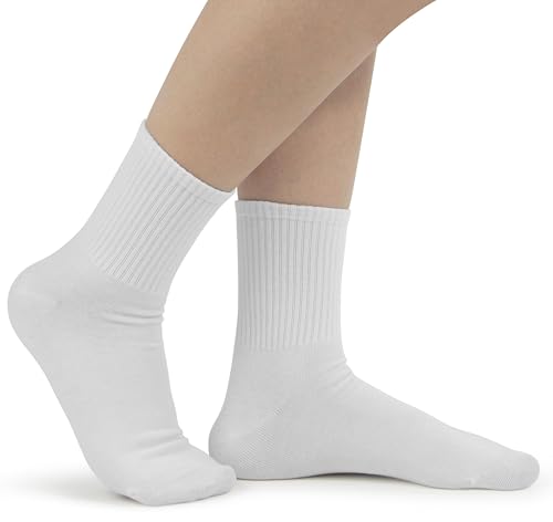 BenSorts Women Thin Crew Sock Casual Cotton Calf Socks 6 Pairs Size 5-104