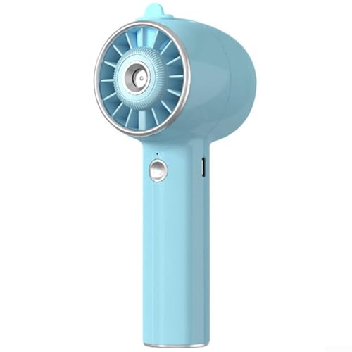 Ventilador de niebla de uso personal, portátil de 3 velocidades recargable por USB, enfriador de mano para disfrute en interiores y exteriores (cumbre azul)