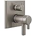 Delta T27T899-SS Delta T27T899 Pivotal 17T Series Thermostatic Valve Trim with Integrated Volume Control and 3 Function Diverter for Two Shower Applications - Less Rough-In