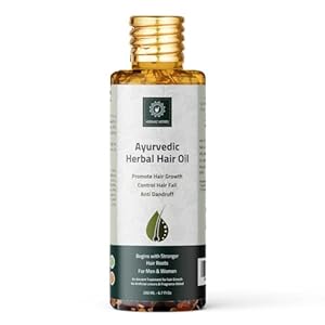 Ayurvedic Herbal Hair Oil Made with 21 Ayurvedic herbs, Multipurpose Dandruff, Hair Fall (200ml) Traditional Herbal Hair Oil for Men and Women