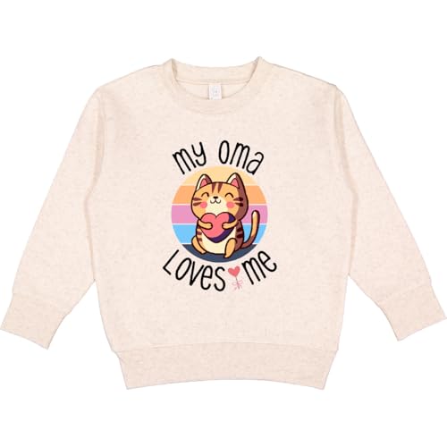 inktastic My Oma Loves Me Grandchild Cat Toddler Sweatshirt 7 Natural Heather 43685