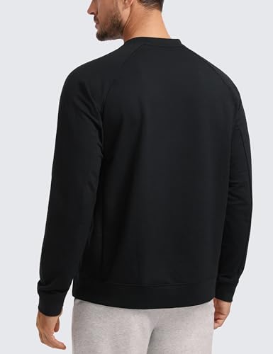 CRZ YOGA Mens Crewneck Sweatshirts French Terry Athletic Workout Sweat Shirts Casual Pullover Tops with Zipper Pocket2